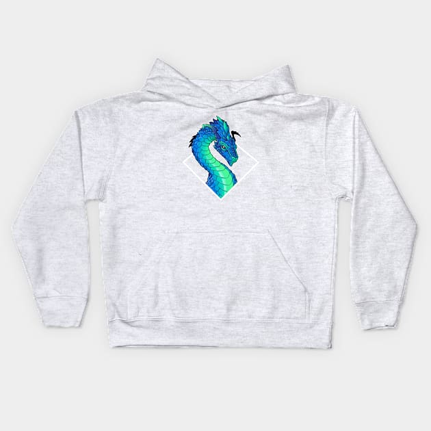 Blue Elder Dragon Kids Hoodie by jpowersart